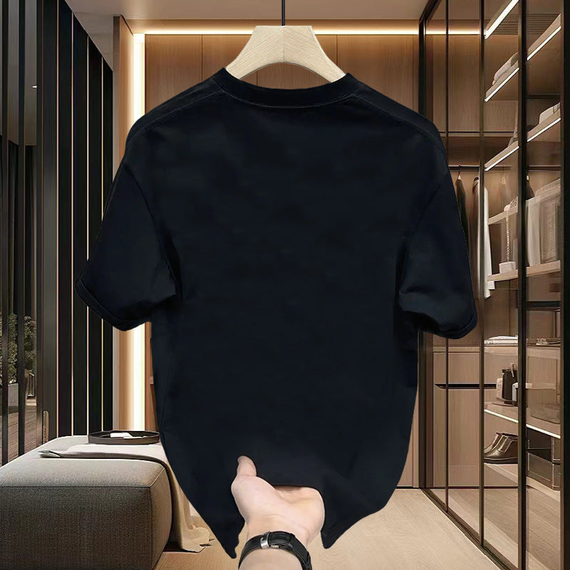 Black Cotton W Graphic T-Shirt Men and Women Summer Casual