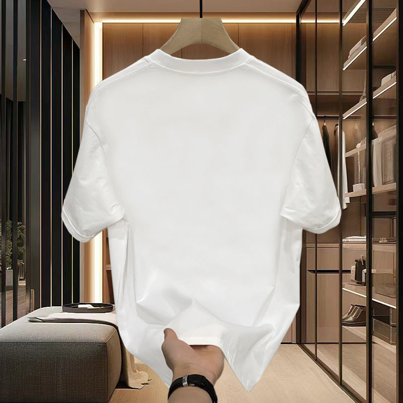 Black Cotton W Graphic T-Shirt Men and Women Summer Casual