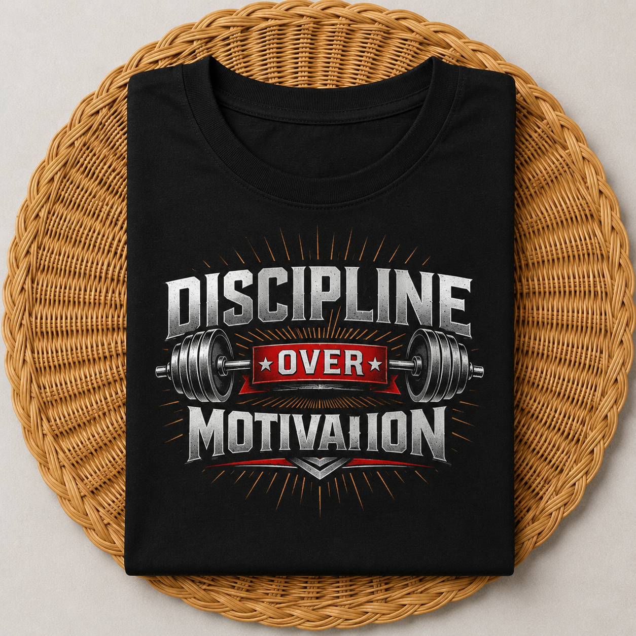 Discipline Over Motivation Black Gym T-Shirt | Premium Cotton Oversized Tee
