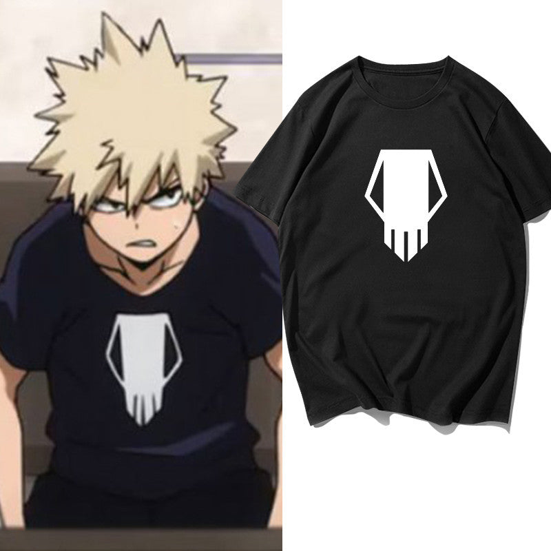 My Hero Academia T-Shirt Black Skull Design Plus Size Summer